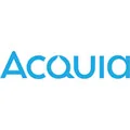 Acquia wordmark logo in light blue lower case lettering, a Sage Intacct customer reference published by Sage