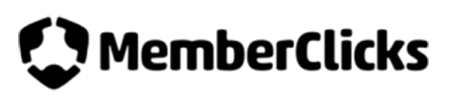 MemberClicks logo, a dark circular mark enclosing a stylised figure beside the word MemberClicks in heavy black lower case lettering