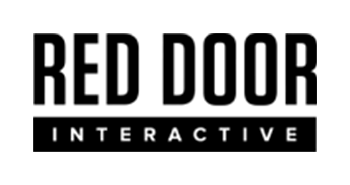 Red Door Interactive wordmark logo in heavy black capitals with the word INTERACTIVE reversed out of a black bar beneath
