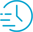 Icon of a clock and document representing a shortened monthly close cycle