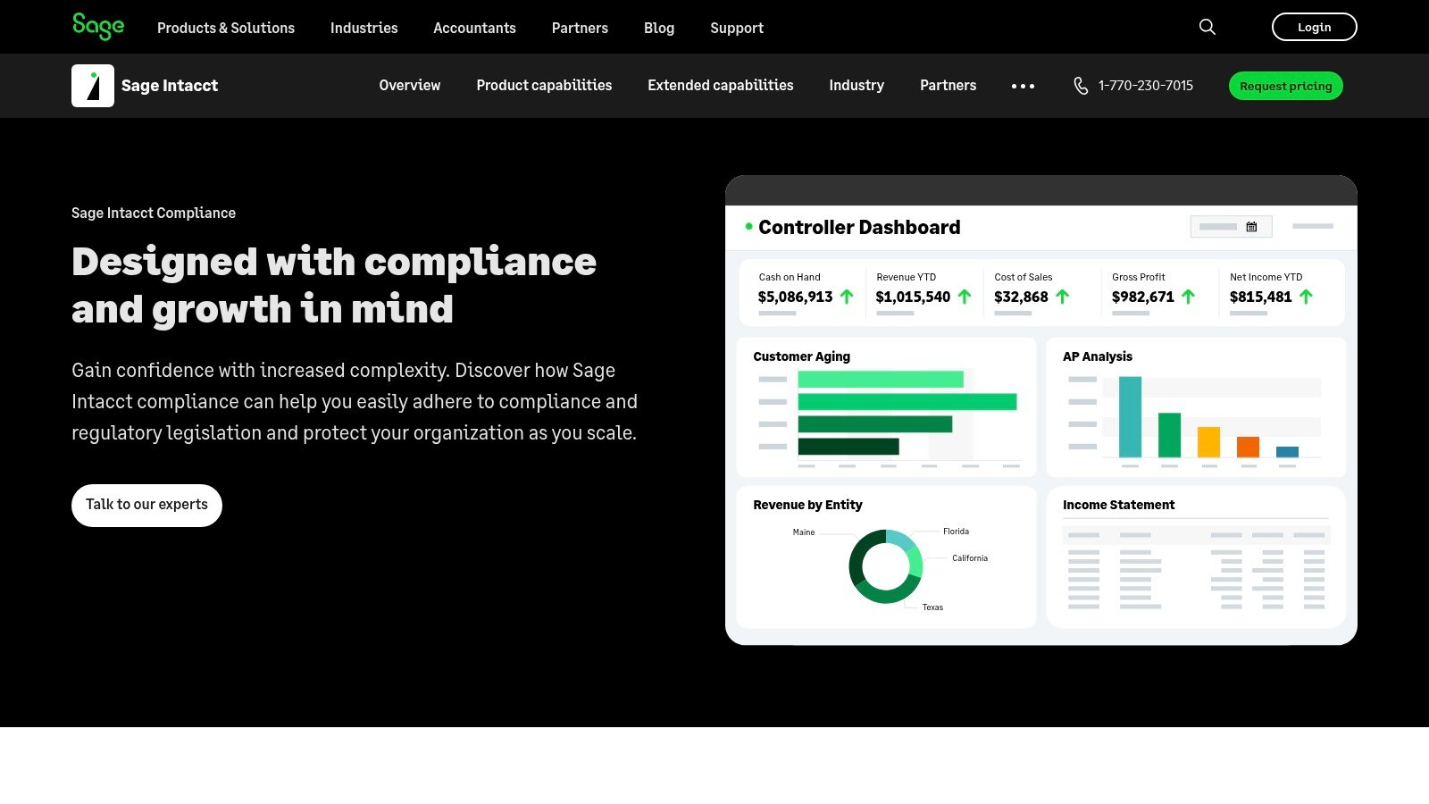 Sage Intacct compliance and security page
