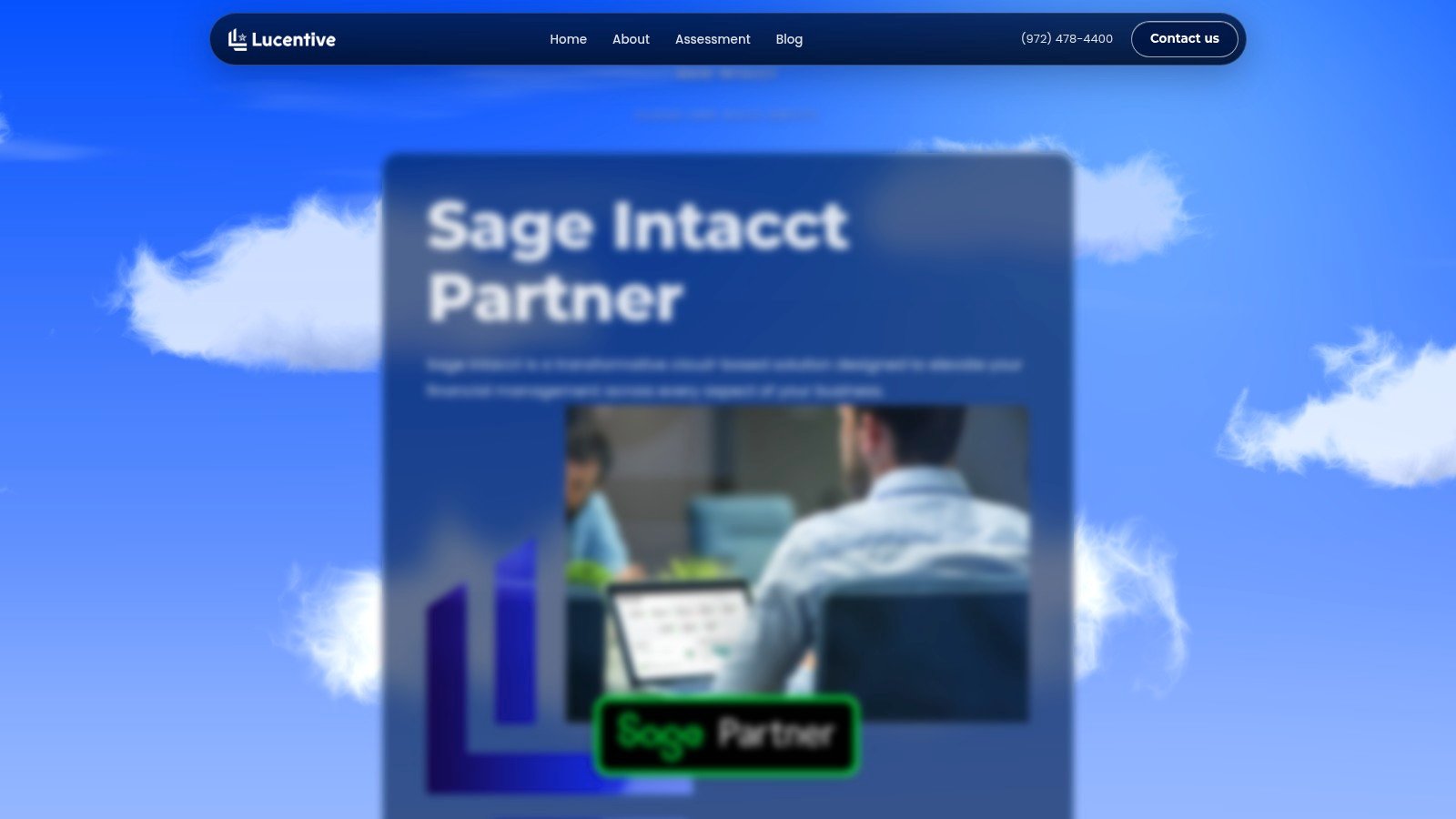 Lucentive Sage Intacct page screenshot