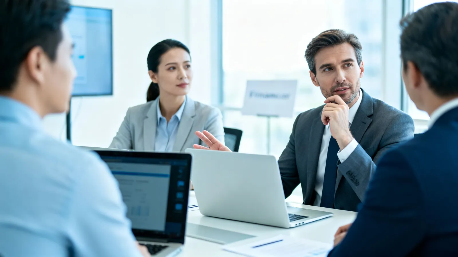 A finance leadership team weighing a system decision