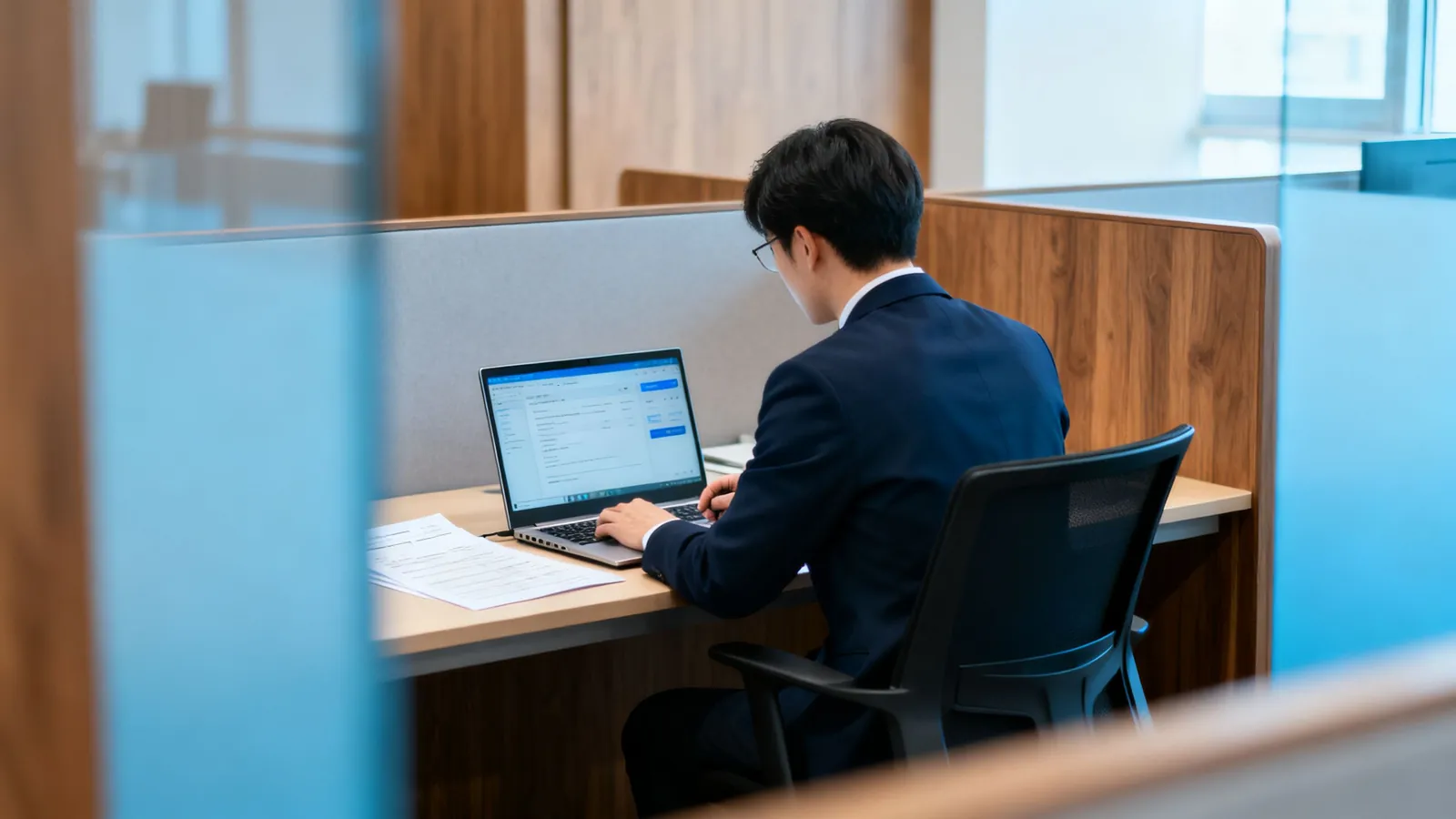 Finance staff approving payments in a quiet private office
