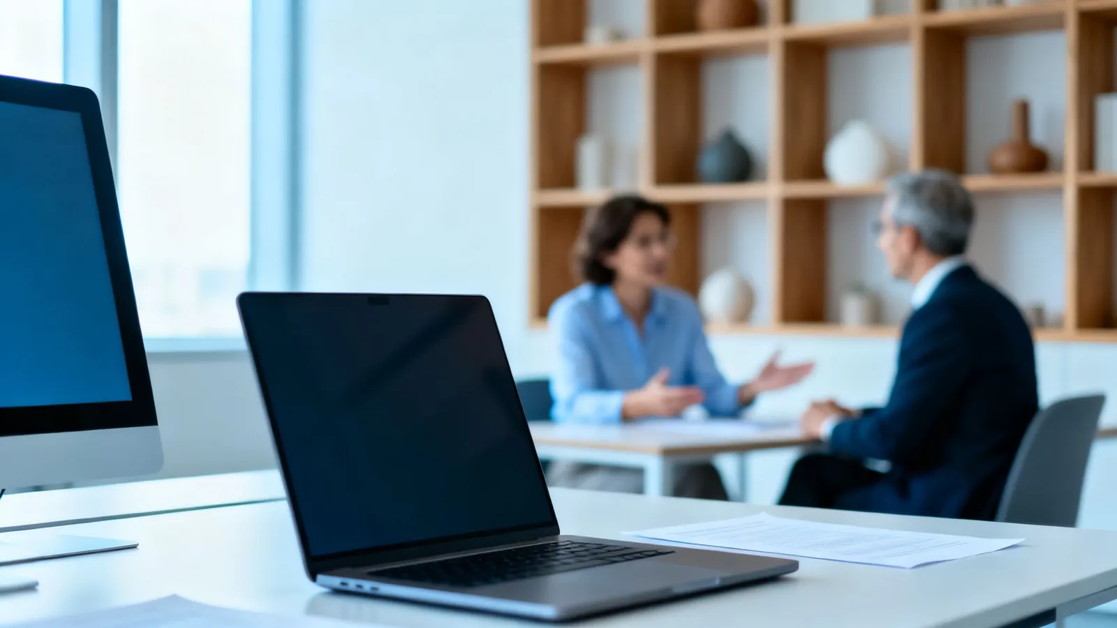 A family office principal talking with an advisor