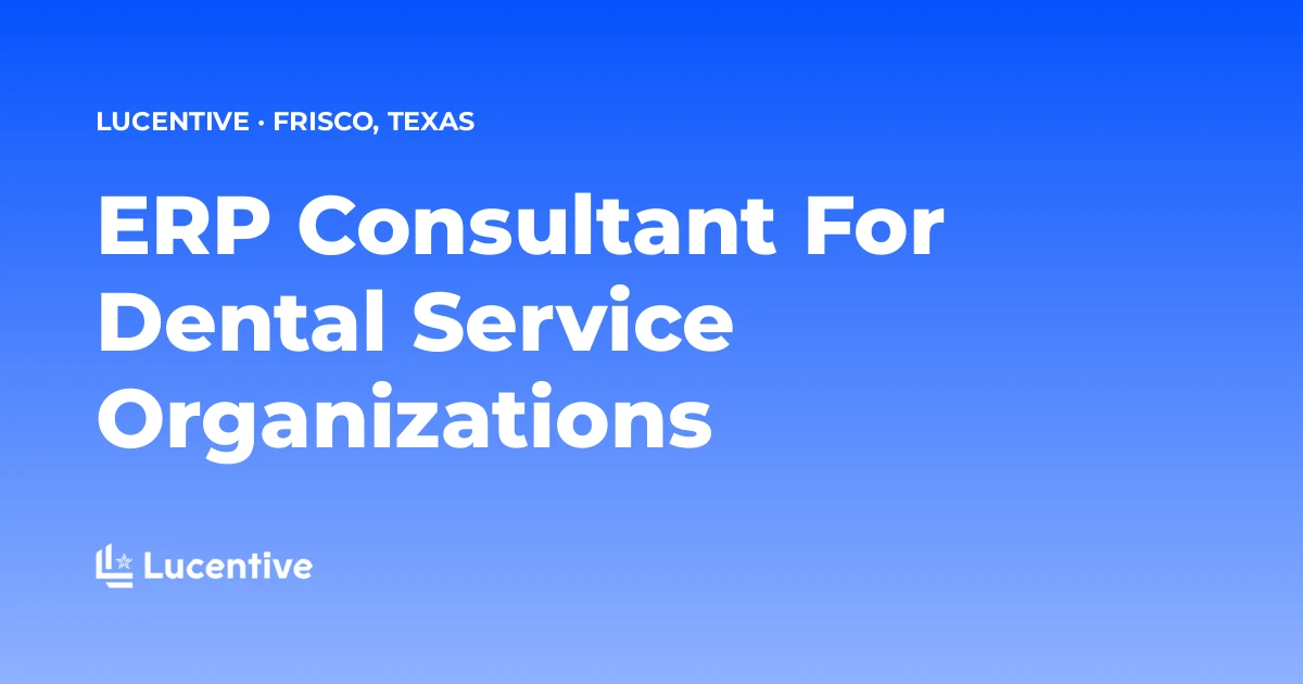 Title card: ERP consulting for DSOs and dental groups