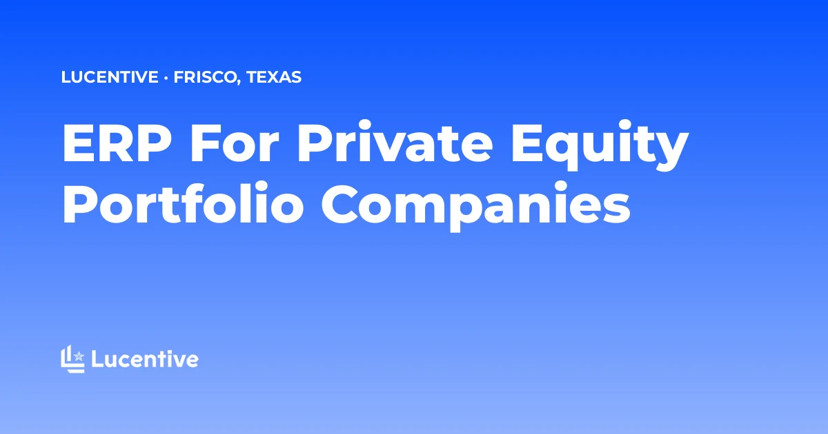 Title card: one finance setup across a private equity portfolio