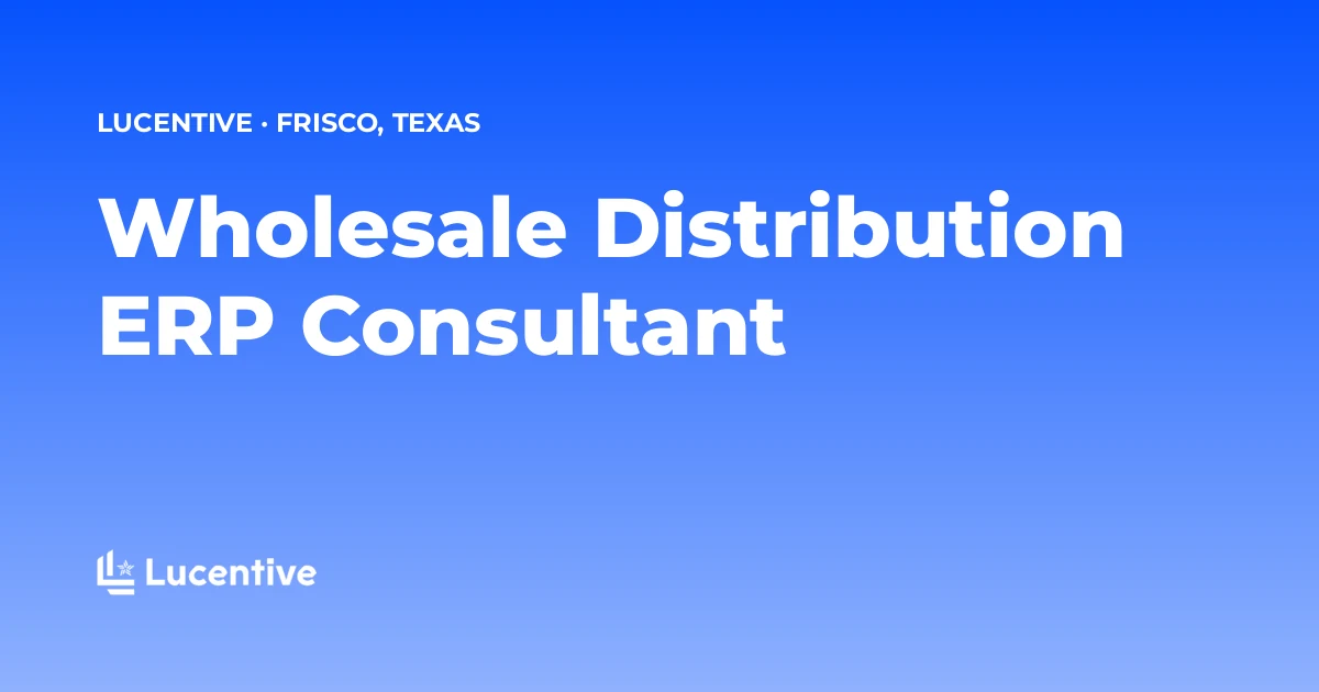 Title card: ERP consulting for wholesale distributors