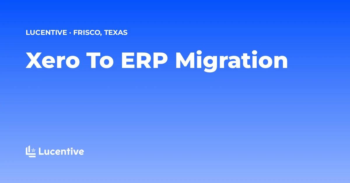 Title card: moving from Xero to an ERP system